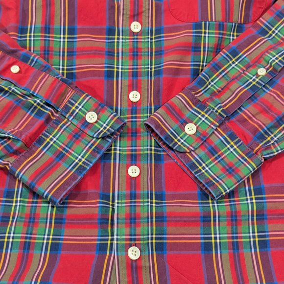 Abercrombie & Fitch Button Down Plaid Shirt Red Green and Blue - Picture 8 of 14